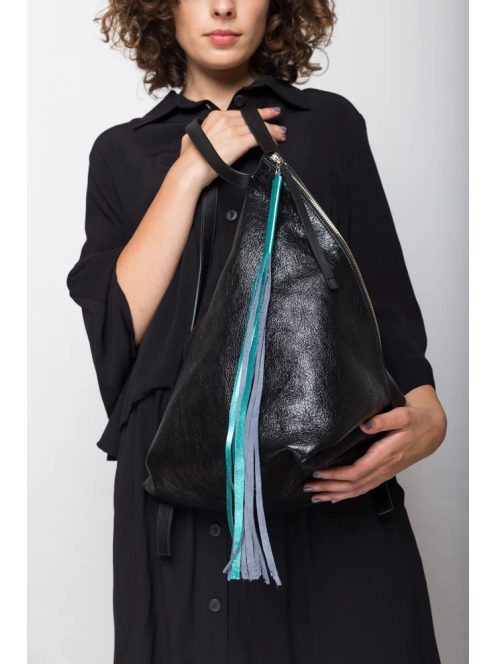 ELTA leather backpack, Black leather