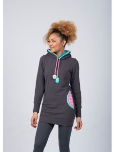 Evetkewear DARK GREY LONGFIT JUMPER - RAINBOW