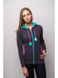 Evetkewear DARK GREY ZIP HOODIE - CUPCAKE