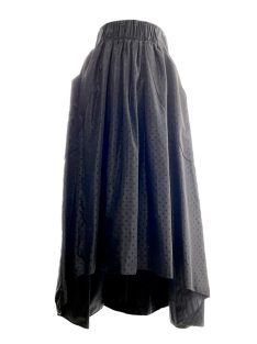 SustikKriszta Front shorter long skirt (black polka dot)