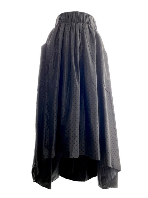 SustikKriszta Front shorter long skirt (black polka dot)