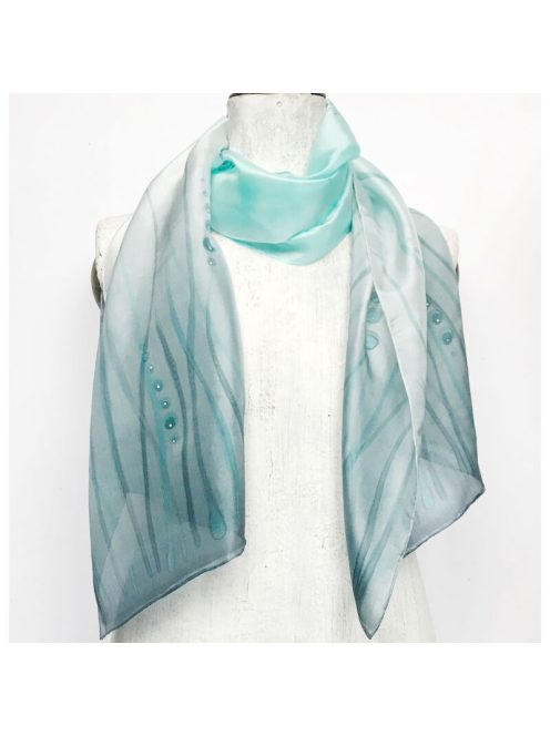 Silk and More DUNE TURQUOISE-GRAY SILKSCARF