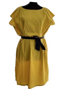 SustikKriszta Rectangle dress with belt (ocher)