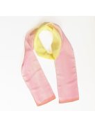Silk and More COLORFUL PASTEL PINK-YELLOW NARROW SILK SCARF 180x14 cm