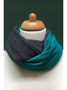   WOMEN'S INFINITY SCARF - GRAY GREEN FLUFFY/ DARK TURQUOISE - SD41018GG