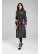 ARTISTA  Beauty Washed Black Corduroy Floral Printed Shirt Dress