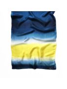 Silk and More COLORFULL OCEAN BLUE-YELLOW SILK SCARF